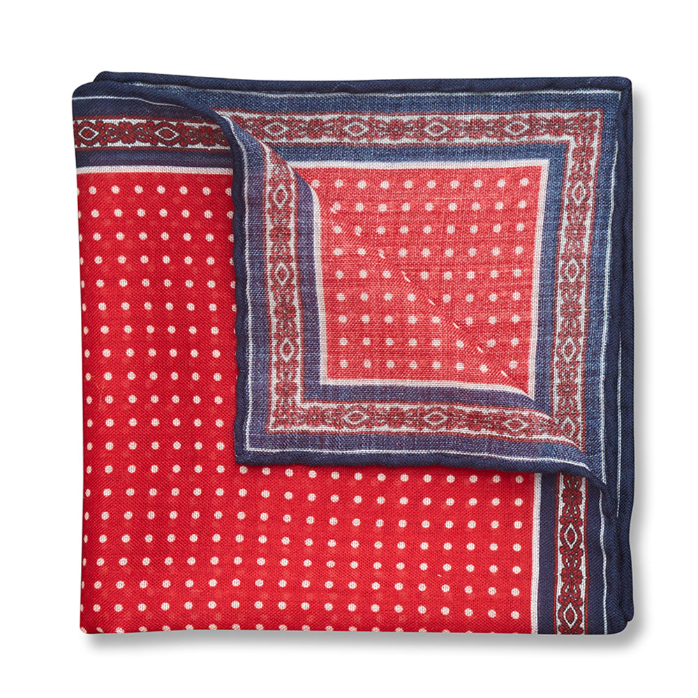 Flecklia Red - Pocket Square