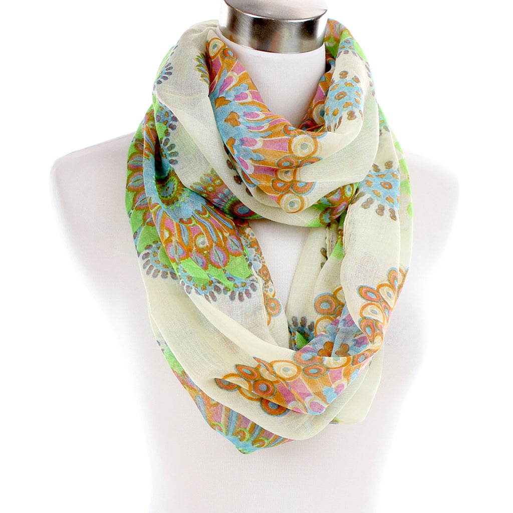 Hand-Painted Silk Infinity Scarf