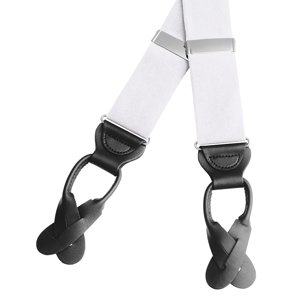 White Charmeuse- Braces/Suspenders – Beau Ties of Vermont