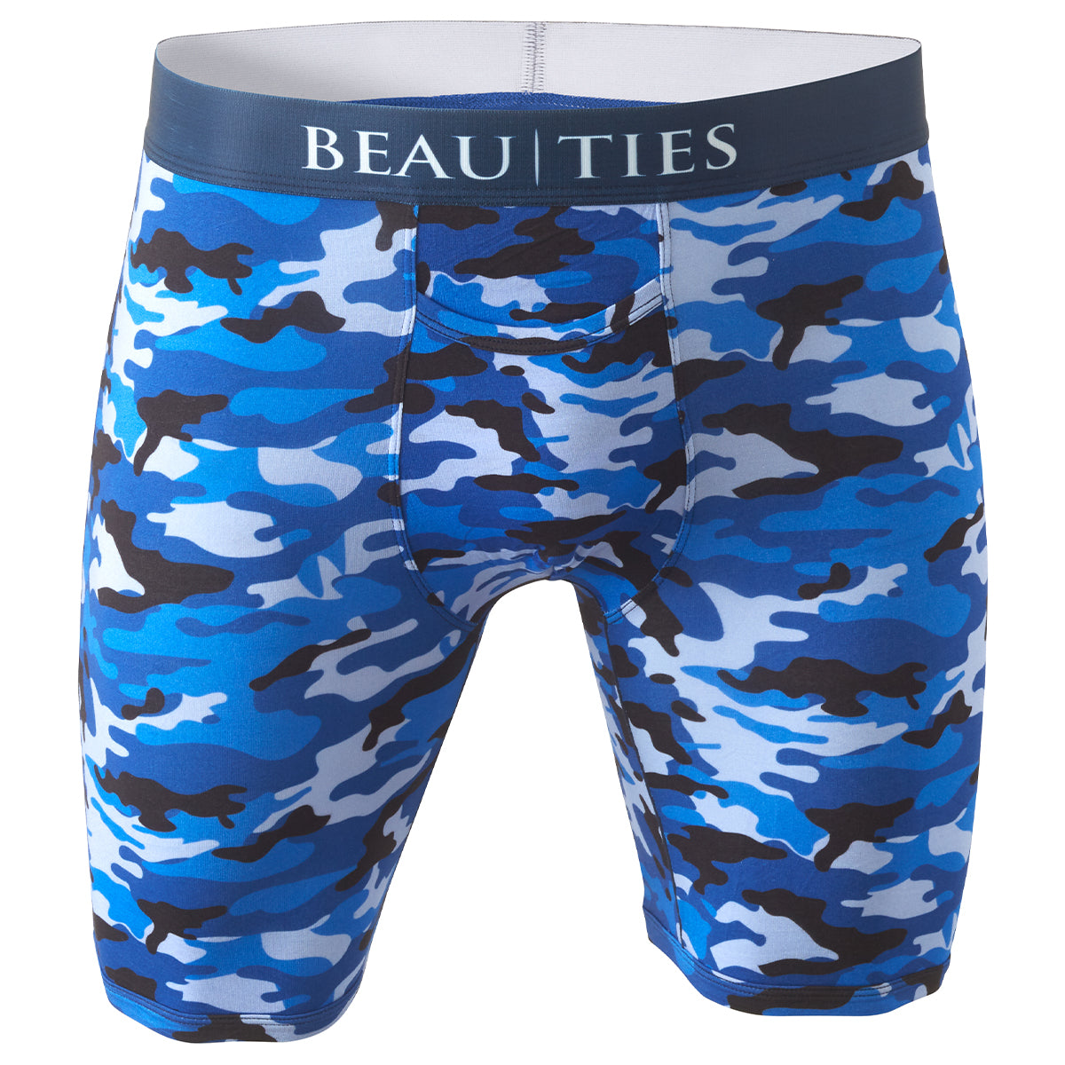 Camo Blue Bamboo Boxer Briefs by Beau Ties of Vermont