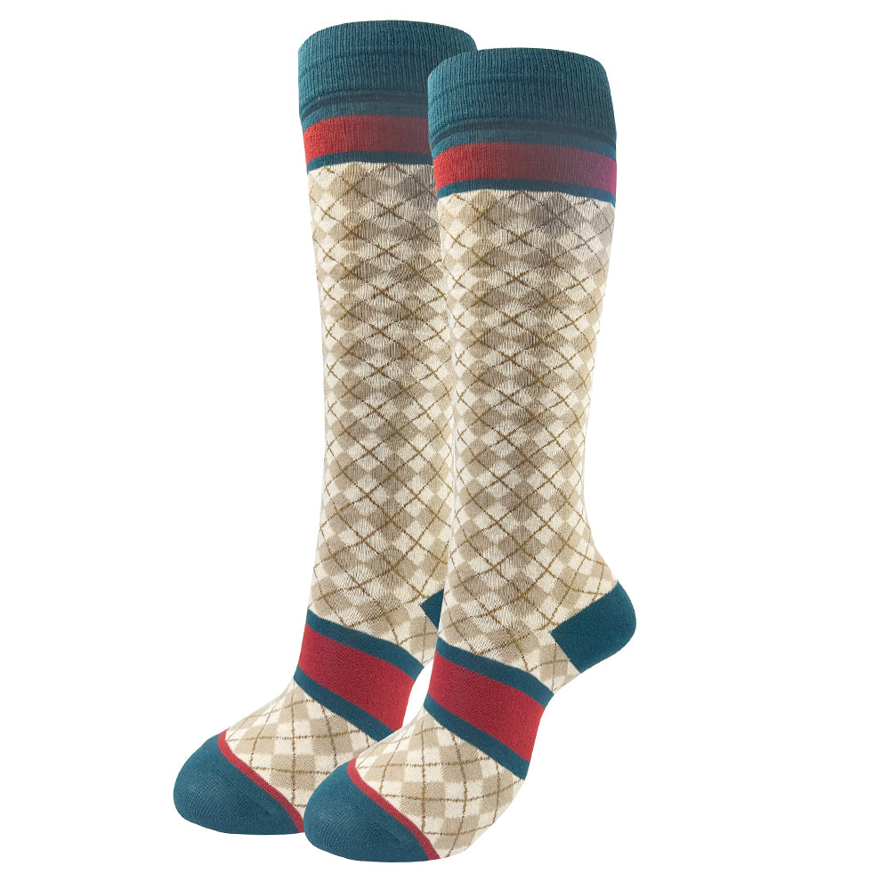 Green and Navy Stripe Socks / Beau Ties of Vermont